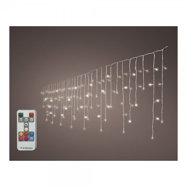 Cortina led icicle lights multicolor 5,85m 150 leds cable blanco